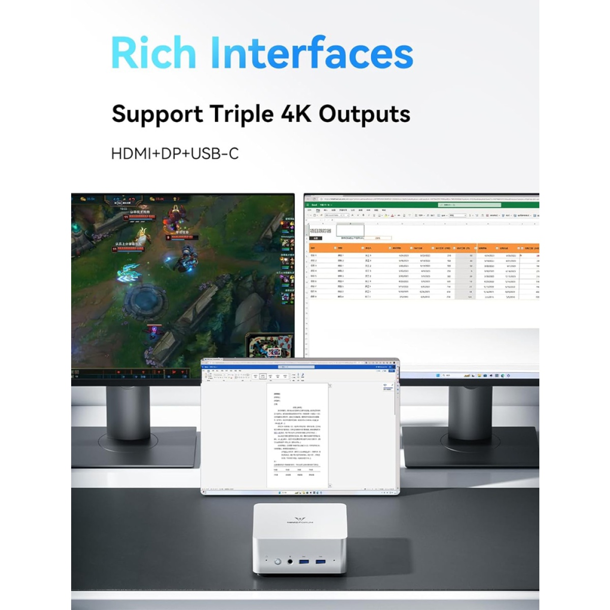 MINISFORUM mini PC UN1245, Intel i5-12450H, 16/512GB SSD, Windows 11 Pro - Image 5