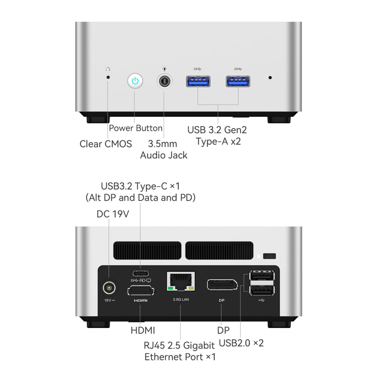 MINISFORUM mini PC UN1245, Intel i5-12450H, 16/512GB SSD, Windows 11 Pro - Image 8