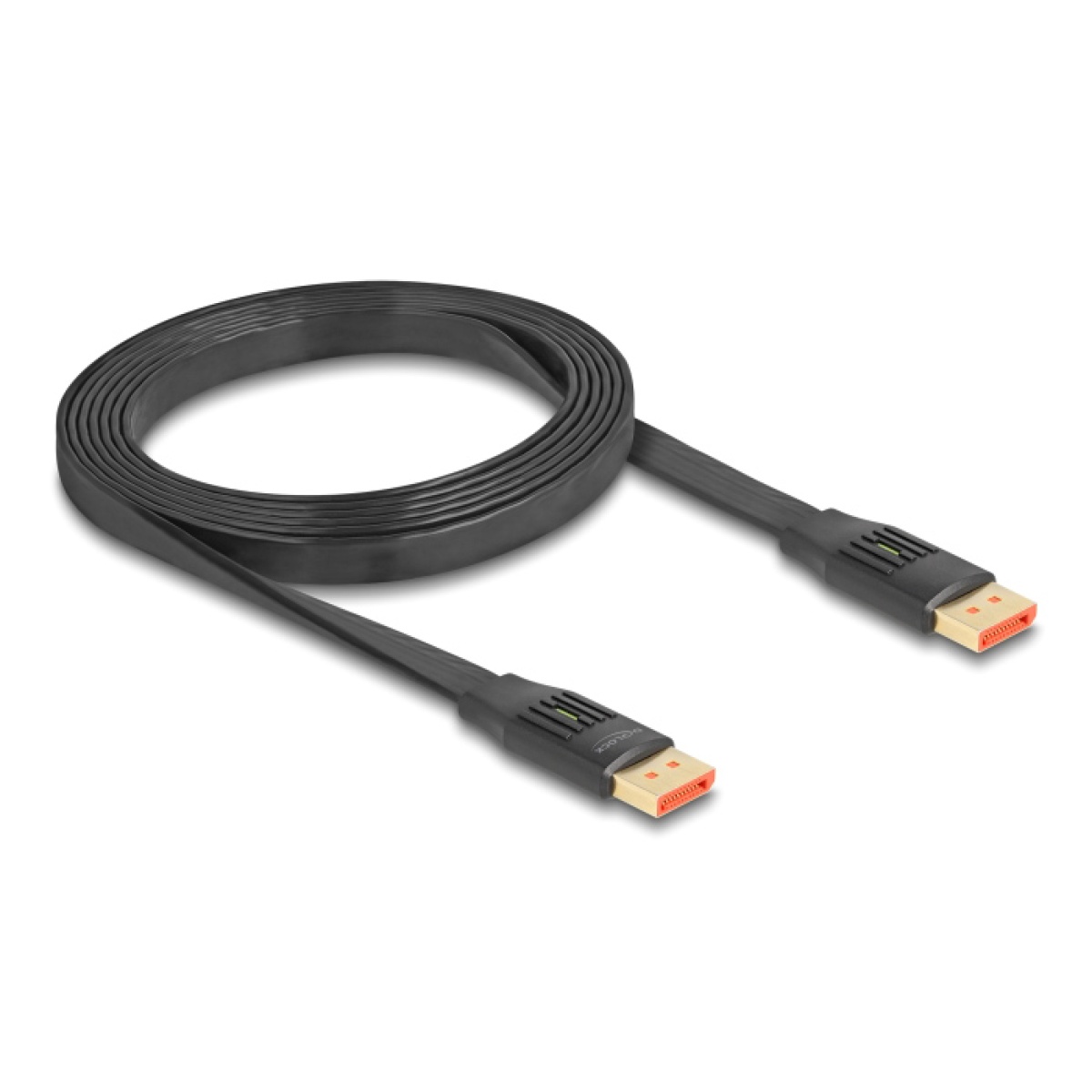 DELOCK καλώδιο DisplayPort 81006, flat, 8K/60Hz 32.4 Gbps HDR, 2m, μαύρο - Image 2