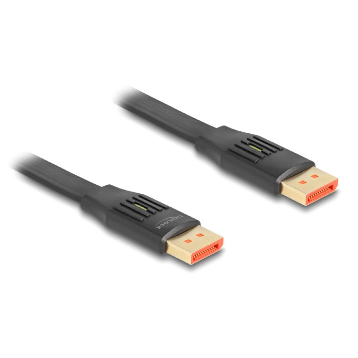 81006 DELOCK καλώδιο DisplayPort 81006, flat, 8K/60Hz 32.4 Gbps HDR, 2m, μαύρο - Image 1