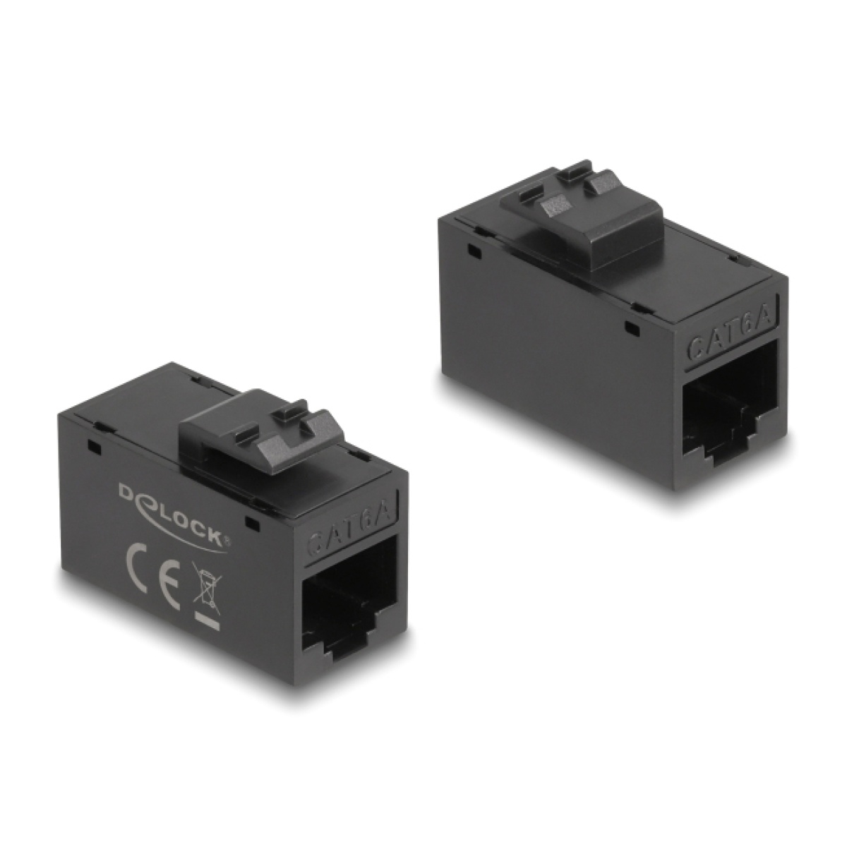 DELOCK Keystone module RJ45 90638, θηλυκό σε θηλυκό, Cat 6A UTP, μαύρο - Image 1