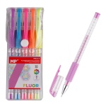 MP σετ στυλό fluorescent ballpoint PE124-5, 0.9mm, πολύχρωμα, 5τμχ