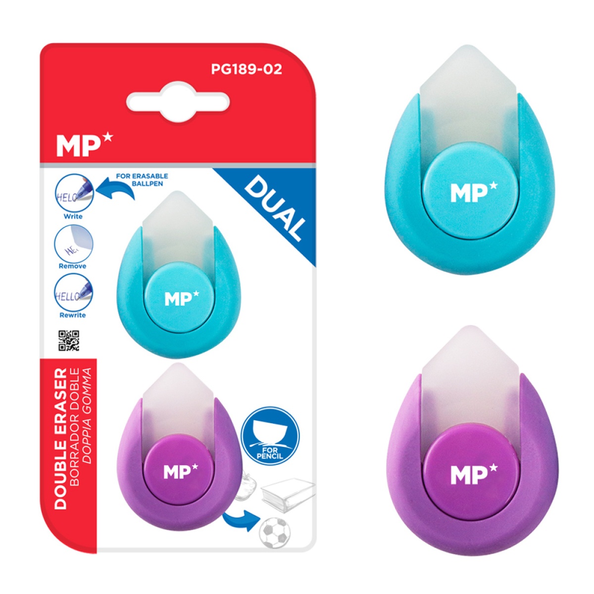 MP σετ γόμες PG189-02 για μελάνι, 3.5x4.7cm, 2τμχ - Image 1