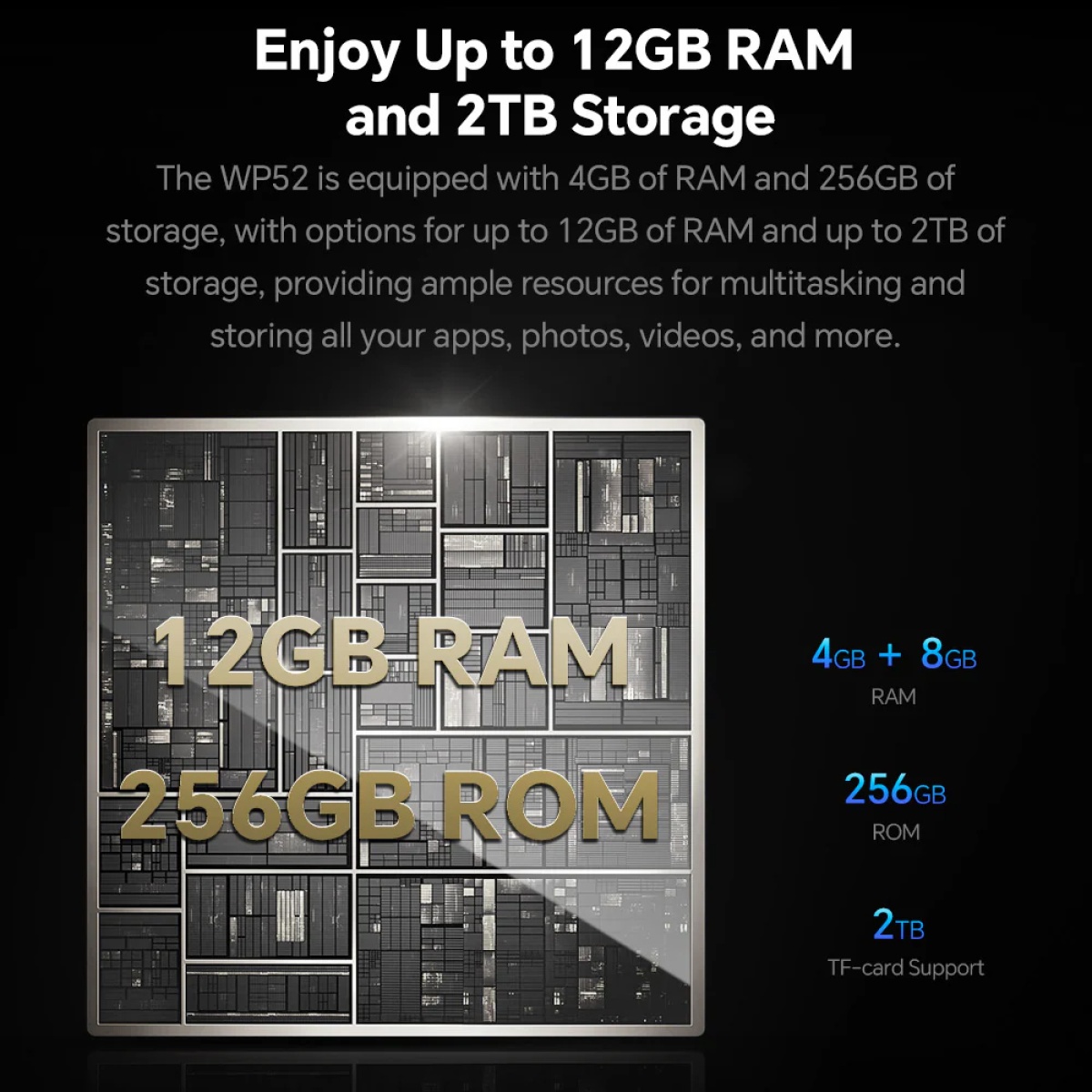 OUKITEL smartphone WP52, 6.6", 4/256GB, 5G, 6500mAh, IP68/IP69K, μαύρο - Image 3