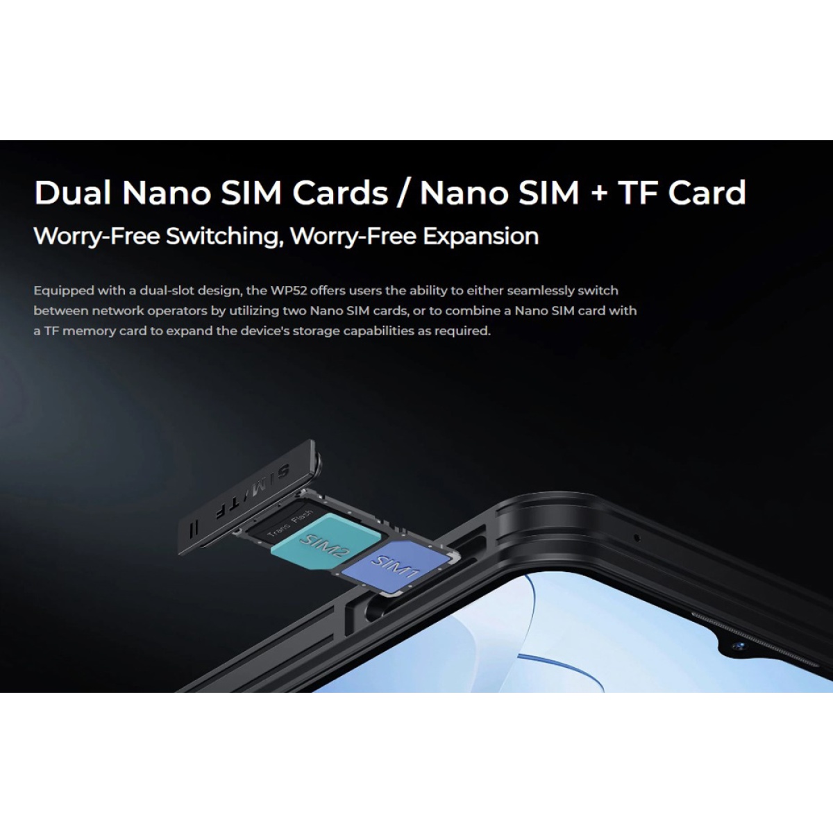 OUKITEL smartphone WP52, 6.6", 4/256GB, 5G, 6500mAh, IP68/IP69K, μαύρο - Image 4