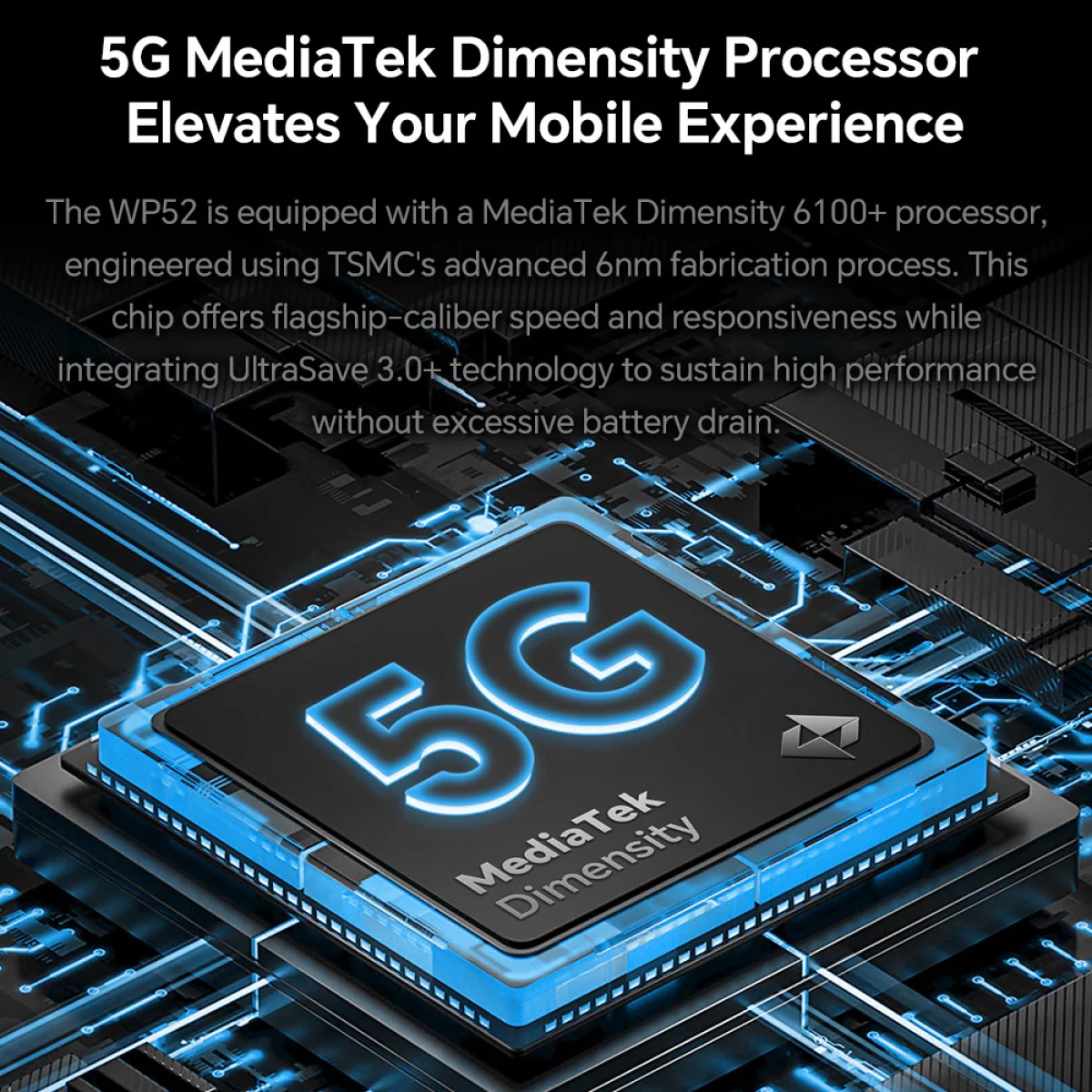 OUKITEL smartphone WP52, 6.6", 4/256GB, 5G, 6500mAh, IP68/IP69K, μαύρο - Image 13