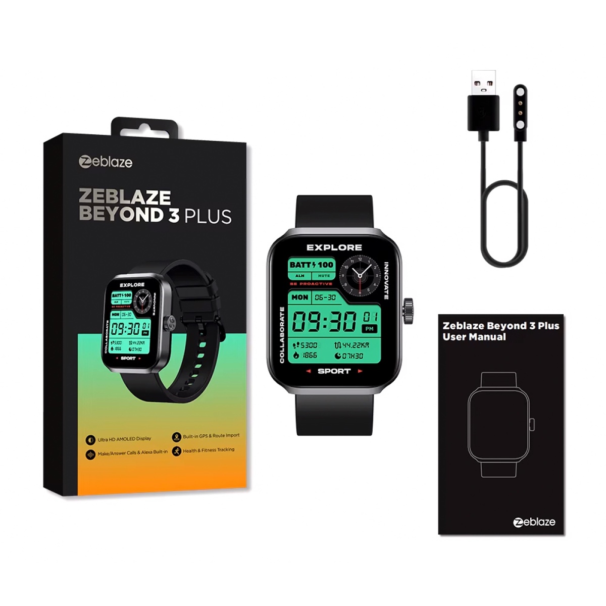 ZEBLAZE smartwatch Beyond 3 Plus, heart rate, 1.78" AMOLED, GPS, 3 ATM, μαύρο - Image 11