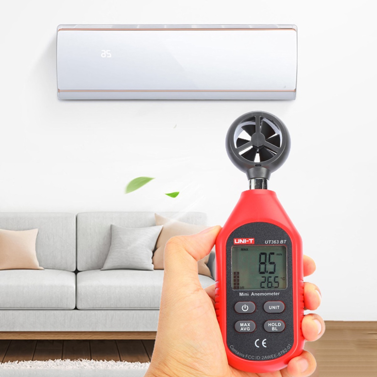 UNI-T ψηφιακό ανεμόμετρο UT363BT, 0-30m/s, Bluetooth - Image 2