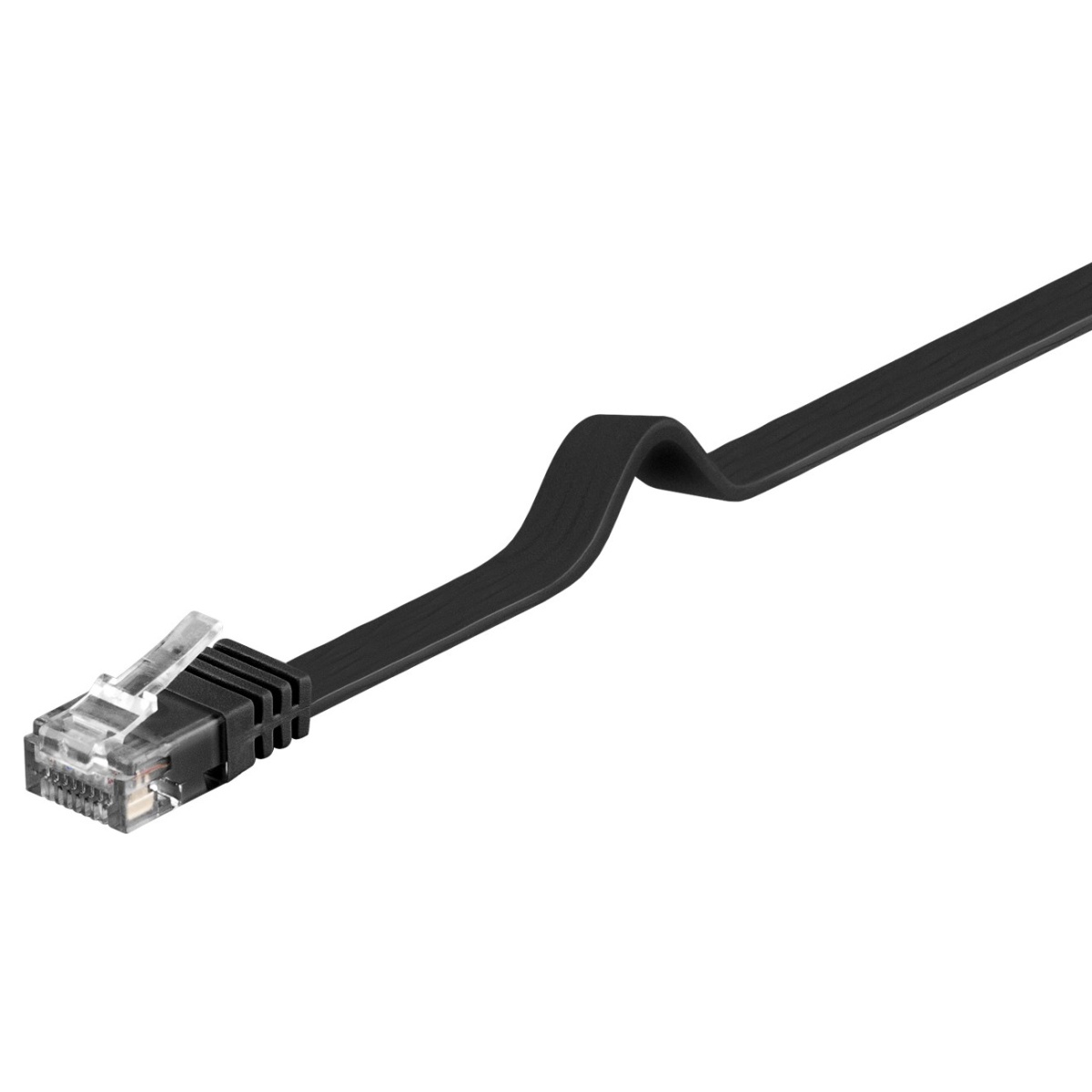 GOOBAY καλώδιο δικτύου 95381, CAT 6 U/UTP, flat, copper, 10m, μαύρο - Image 1