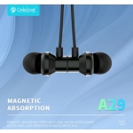CELEBRAT earphones A29 με μαγνήτη, Bluetooth, 10mm, 80mAh, μαύρα - Image 2