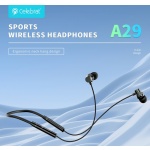 CELEBRAT earphones A29 με μαγνήτη, Bluetooth, 10mm, 80mAh, μαύρα - Image 5