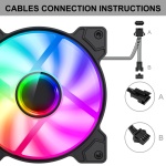 POWERTECH ανεμιστήρας για PC SP-PT-1309-2, slave, ARGB LED, 120mm, 1200RPM - Image 3
