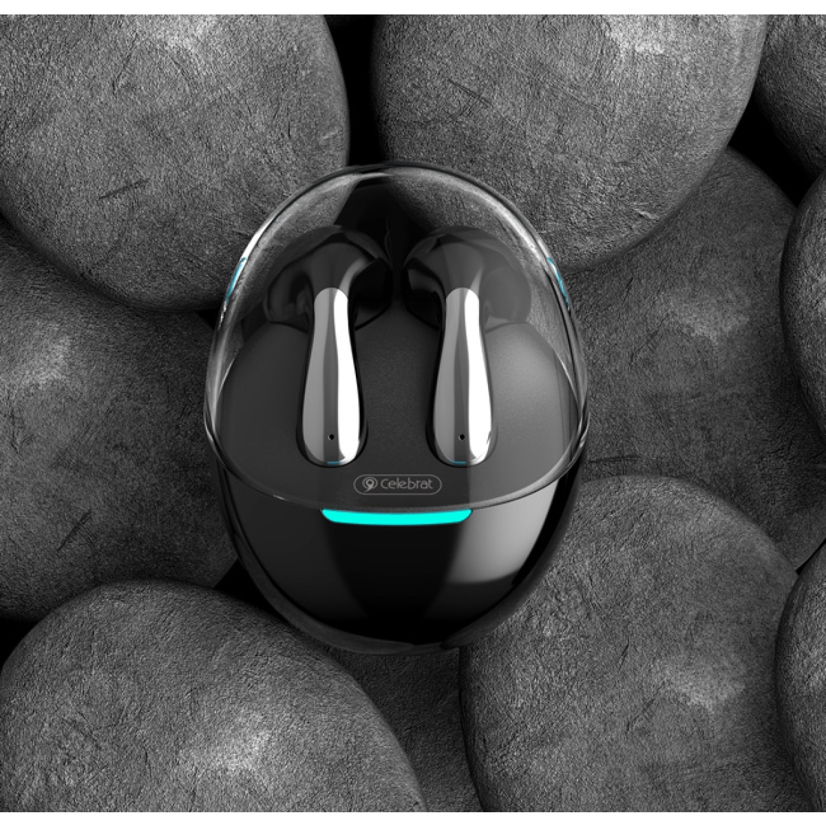 CELEBRAT earphones με θήκη φόρτισης W51, True Wireless, Φ13mm, μαύρα - Image 2