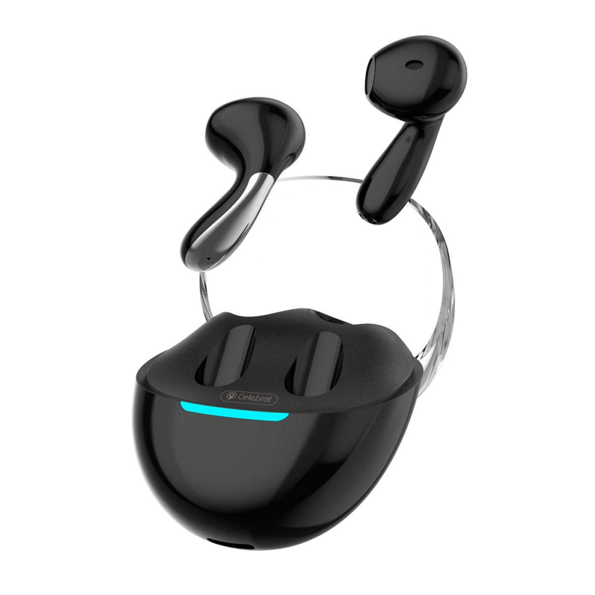 W51-BK CELEBRAT earphones με θήκη φόρτισης W51, True Wireless, Φ13mm, μαύρα - Image 1