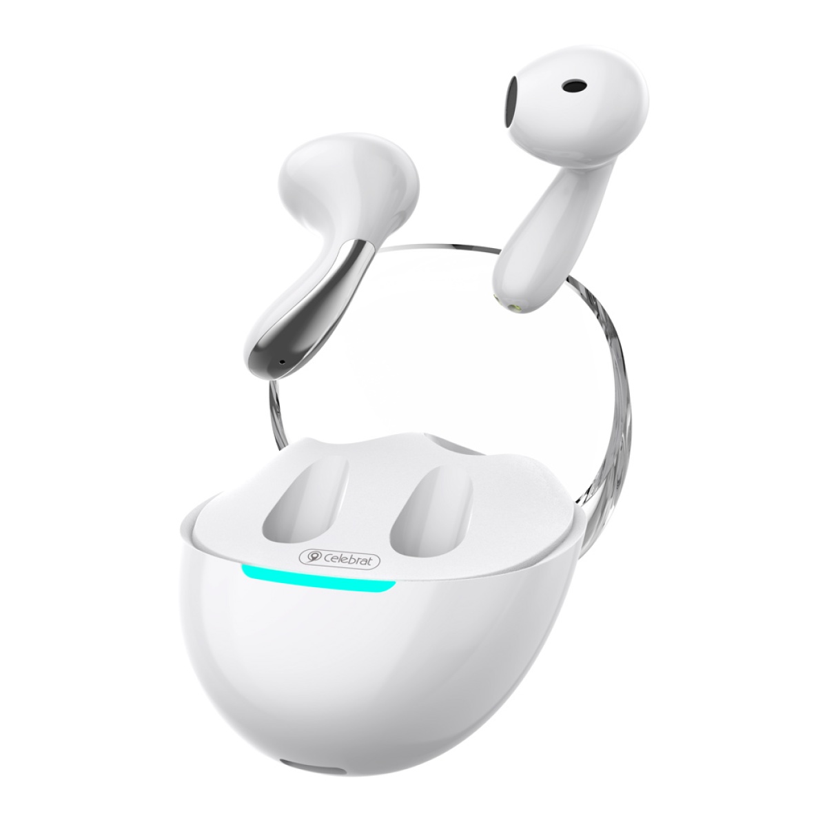 W51-WH CELEBRAT earphones με θήκη φόρτισης W51, True Wireless, Φ13mm, λευκά - Image 1