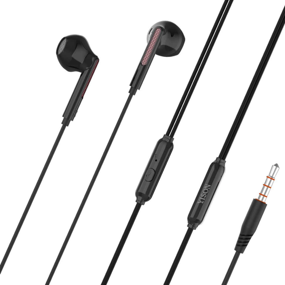 YISON earphones με μικρόφωνο X4, 3.5mm σύνδεση, Φ14mm, 1.2m, μαύρα - Image 1