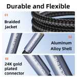 CABLETIME καλώδιο ήχου 3.5mm σε 6.35mm CT-AV321-H11G, 1m, μαύρο - Image 3