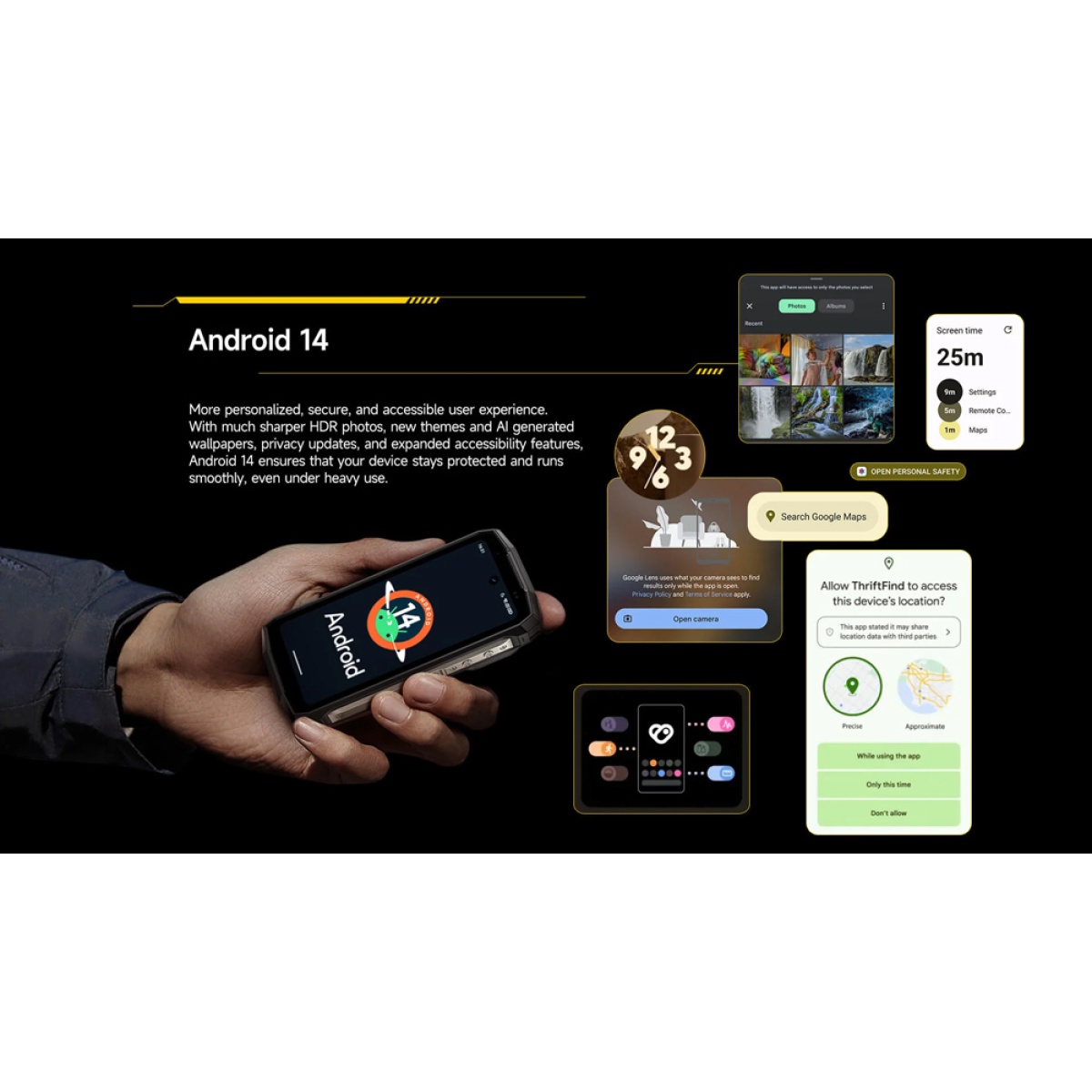 ULEFONE smartphone Armor Mini 20 Pro, 4.7", 8/256GB, 5G, 6200mAh, IP68/IP69K, μαύρο - Image 11