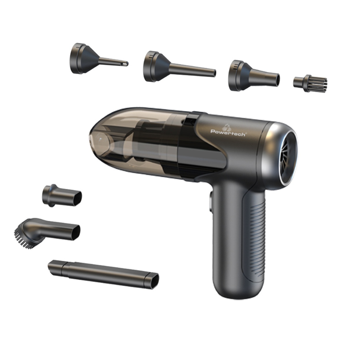 POWERTECH 2 σε 1 σκουπάκι χειρός & air duster PT-1315, 60W, 4000mAh, μαύρο - Image 1