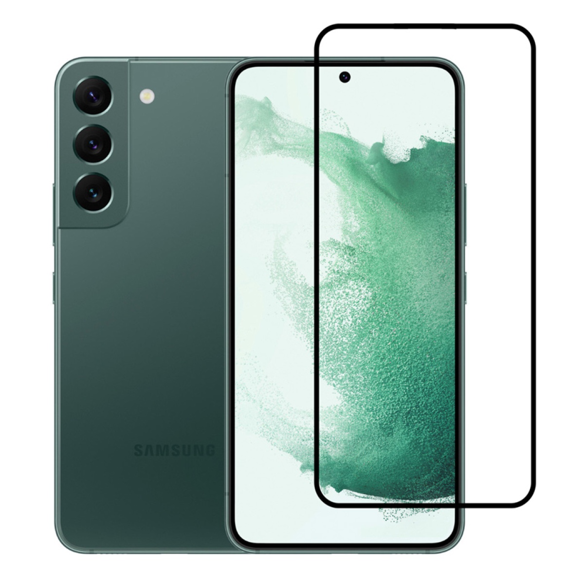 TGC-0551 POWERTECH tempered glass 3D TGC-0551, full glue, Samsung S22+ 5G, μαύρο - Image 1