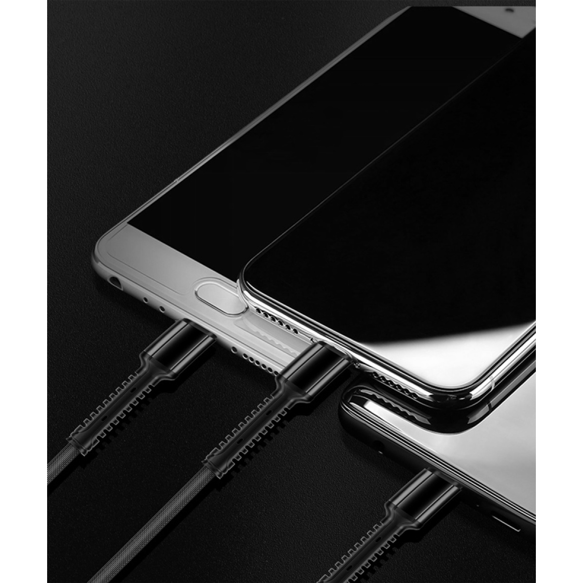 LDNIO καλώδιο USB σε USB-C/Lightning/Micro USB LC93, 3.4A, 1.2m, γκρι - Image 2