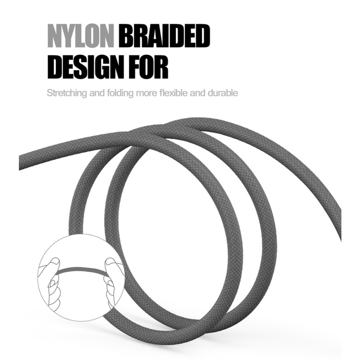 LDNIO καλώδιο USB σε USB-C/Lightning/Micro USB LC93, 3.4A, 1.2m, γκρι - Image 3