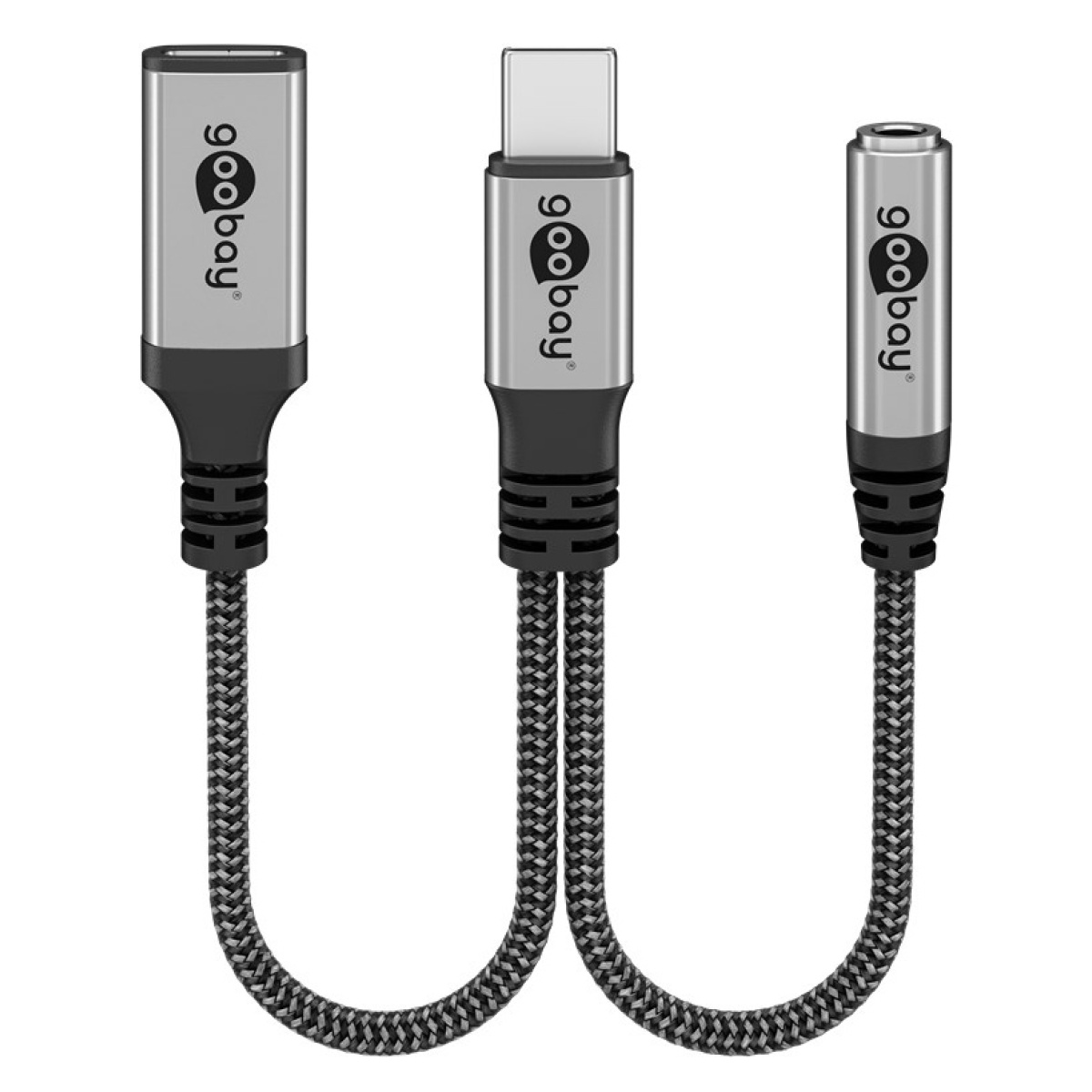GOOBAY αντάπτορας USB-C σε 3.5mm & USB-C 74524, 60W, 480Mbps, γκρι - Image 7