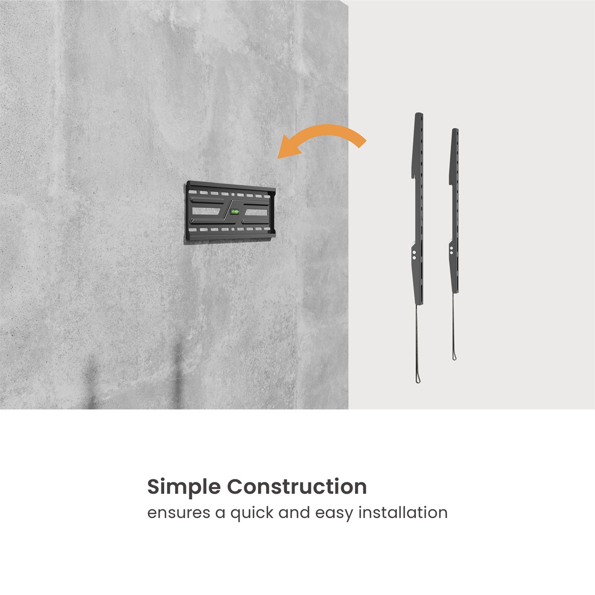 POWERTECH επιτοίχια βάση τηλεόρασης PT-1373, 32-75", έως 75kg, fixed - Image 2