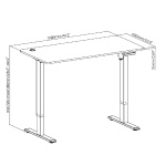 BRATECK ηλεκτρικό γραφείο S12-22RE-B με ρυθμιζόμενο ύψος, 120x60x72~114cm, μαύρο - Image 3