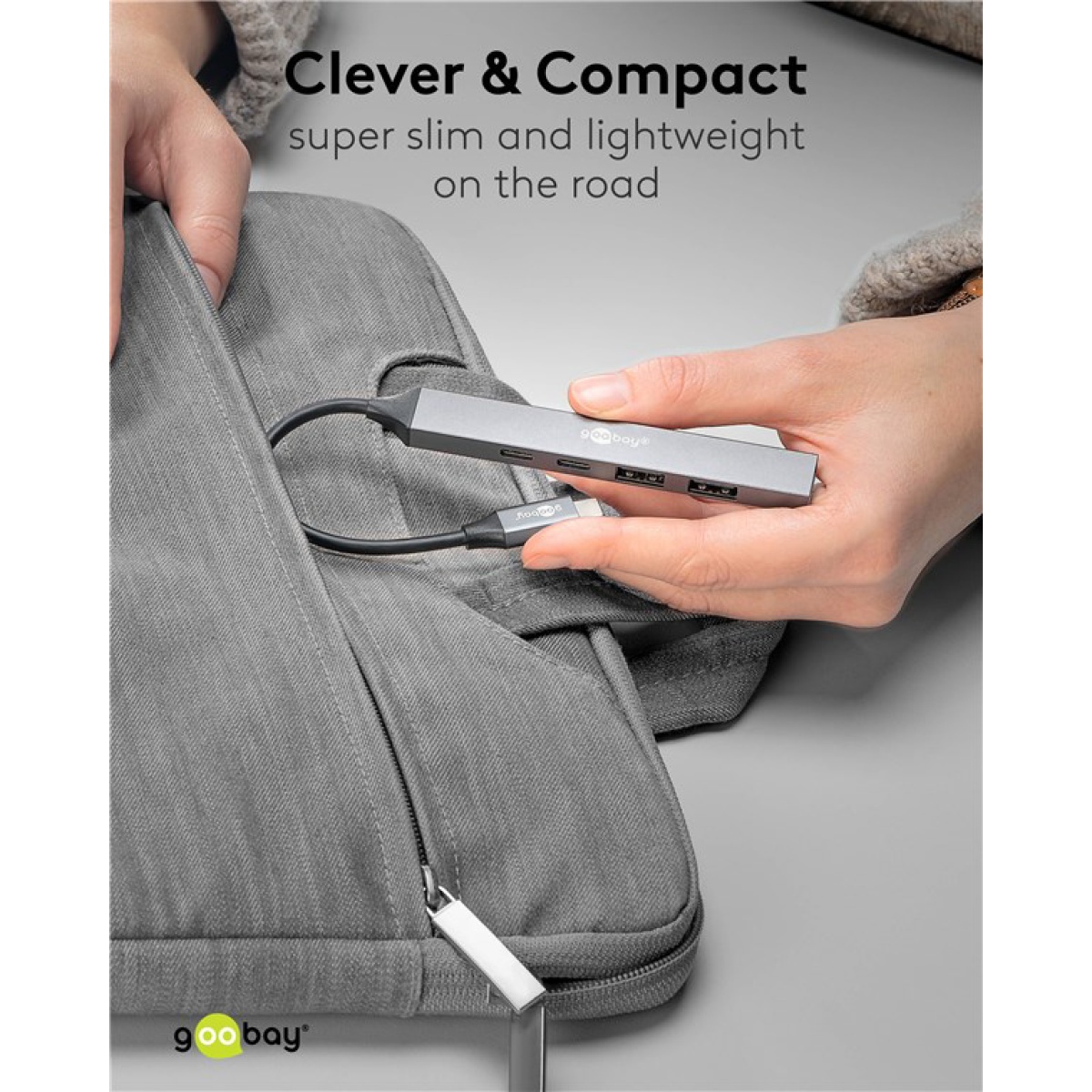 GOOBAY USB hub 74460, 5x θυρών, USB 3.2, 5Gbps, 100W, USB-C σύνδεση, γκρι - Image 7