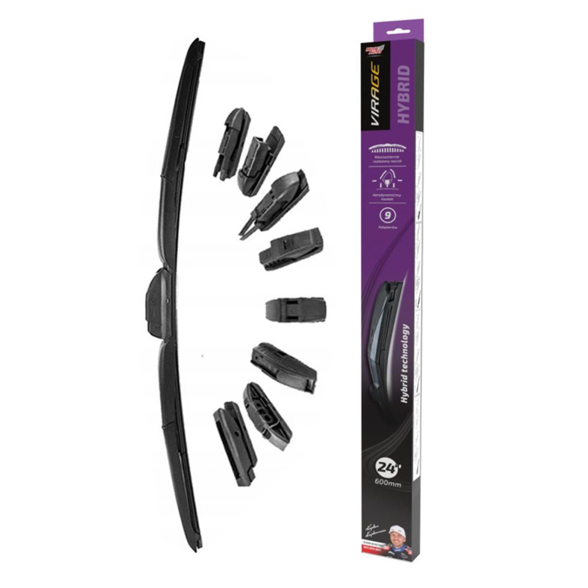 92-H24 MOJE AUTO υαλοκαθαριστήρας Hybrid 92-H24, 24" (600mm), 9 αντάπτορες - Image 1