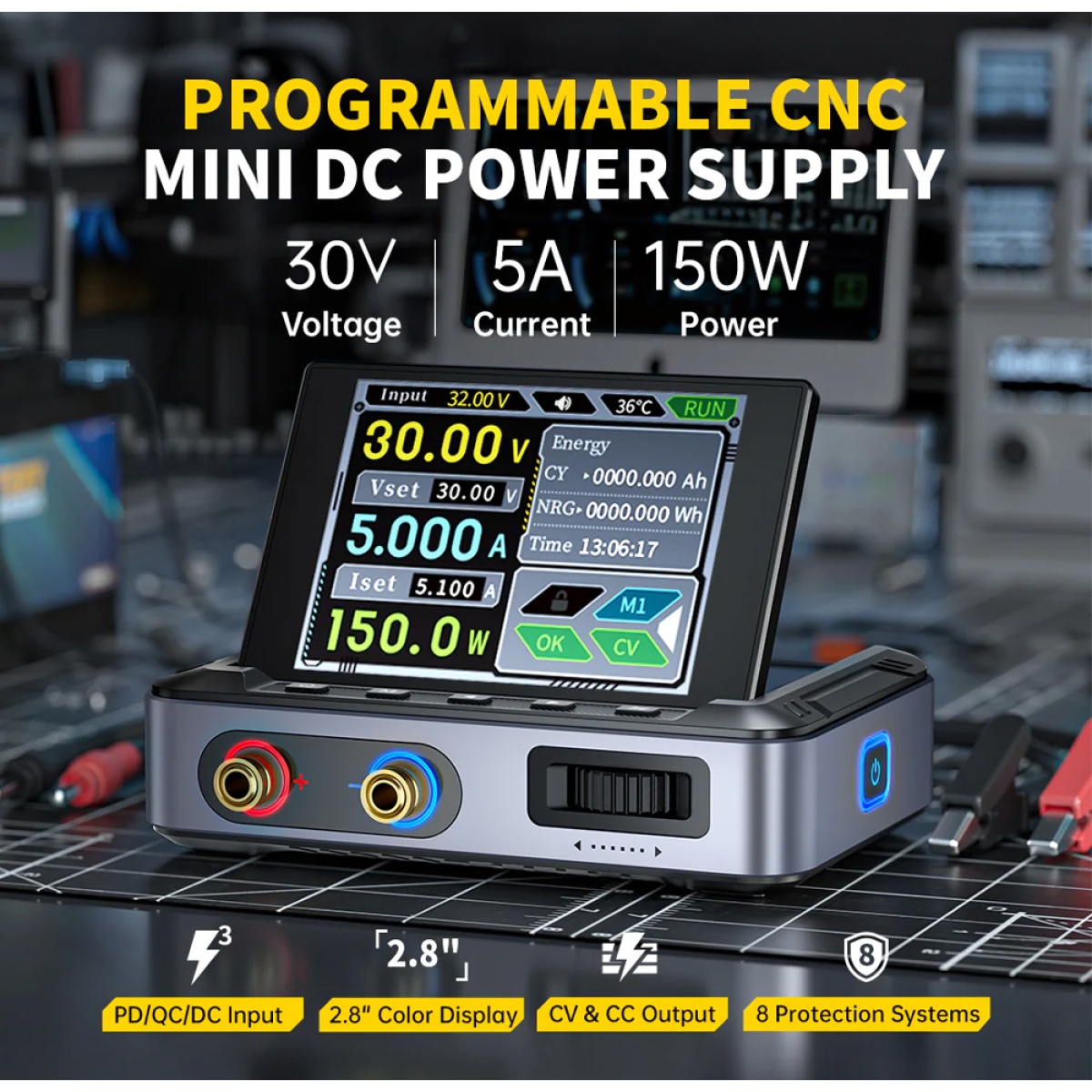 FNIRSI μίνι τροφοδοτικό πάγκου DPS-150, 150W - Image 3