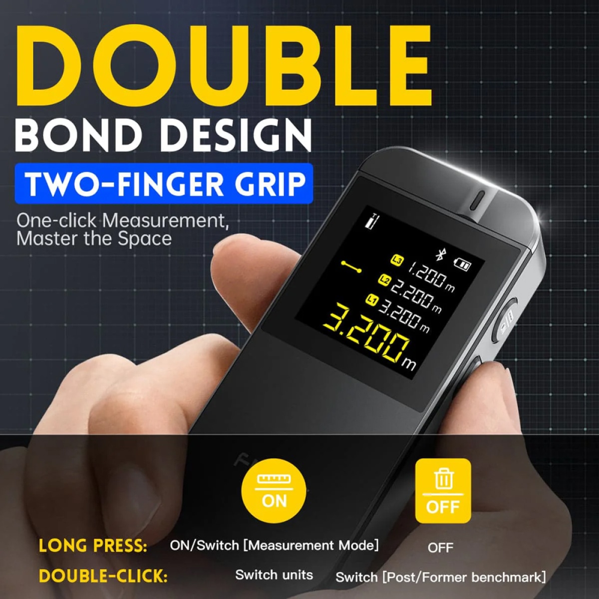 FNIRSI laser μετρητής απόστασης IR40, επαναφορτιζόμενος, 40m - Image 5