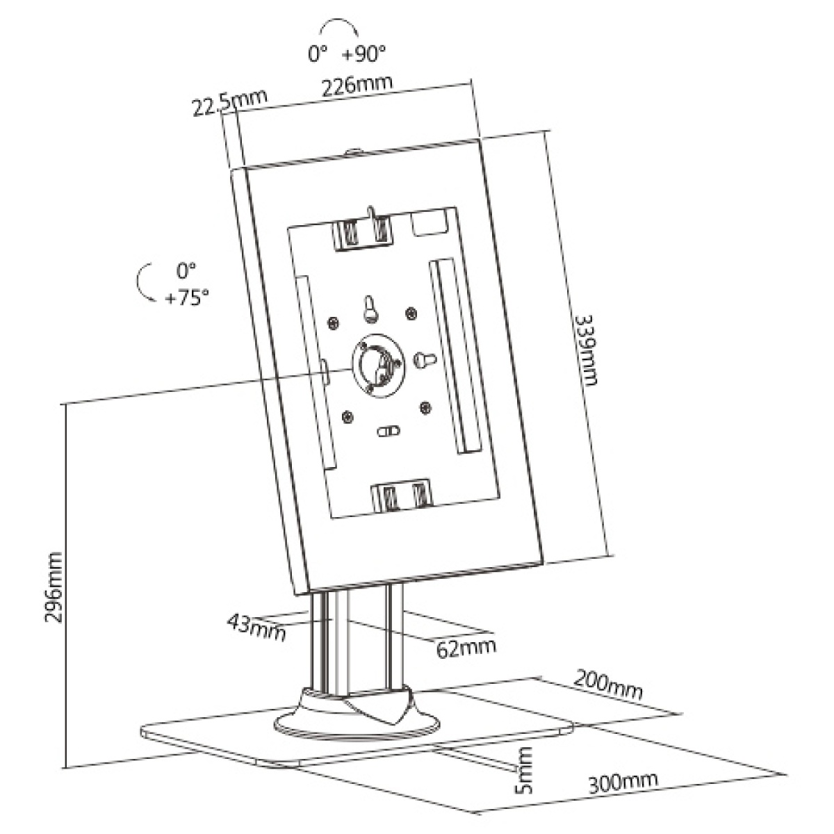 BRATECK επιτραπέζια βάση tablet PAD34-03, αντικλεπτική, 9.7-11", λευκή - Image 7