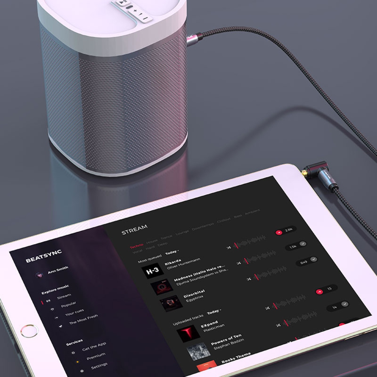 CABLETIME καλώδιο ήχου 3.5mm CT-P11RGN, γωνιακό, AUX, 1.8m, μαύρο - Image 4