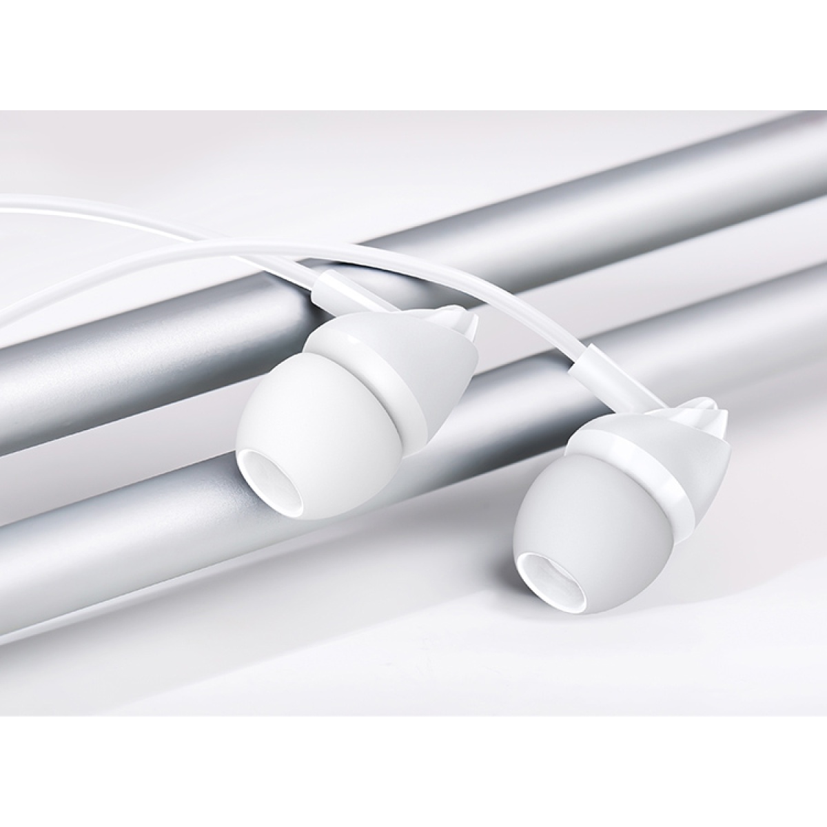 USAMS earphones με μικρόφωνο EP-39, 3.5mm σύνδεση, Φ10mm, 1.2m, λευκά - Image 2