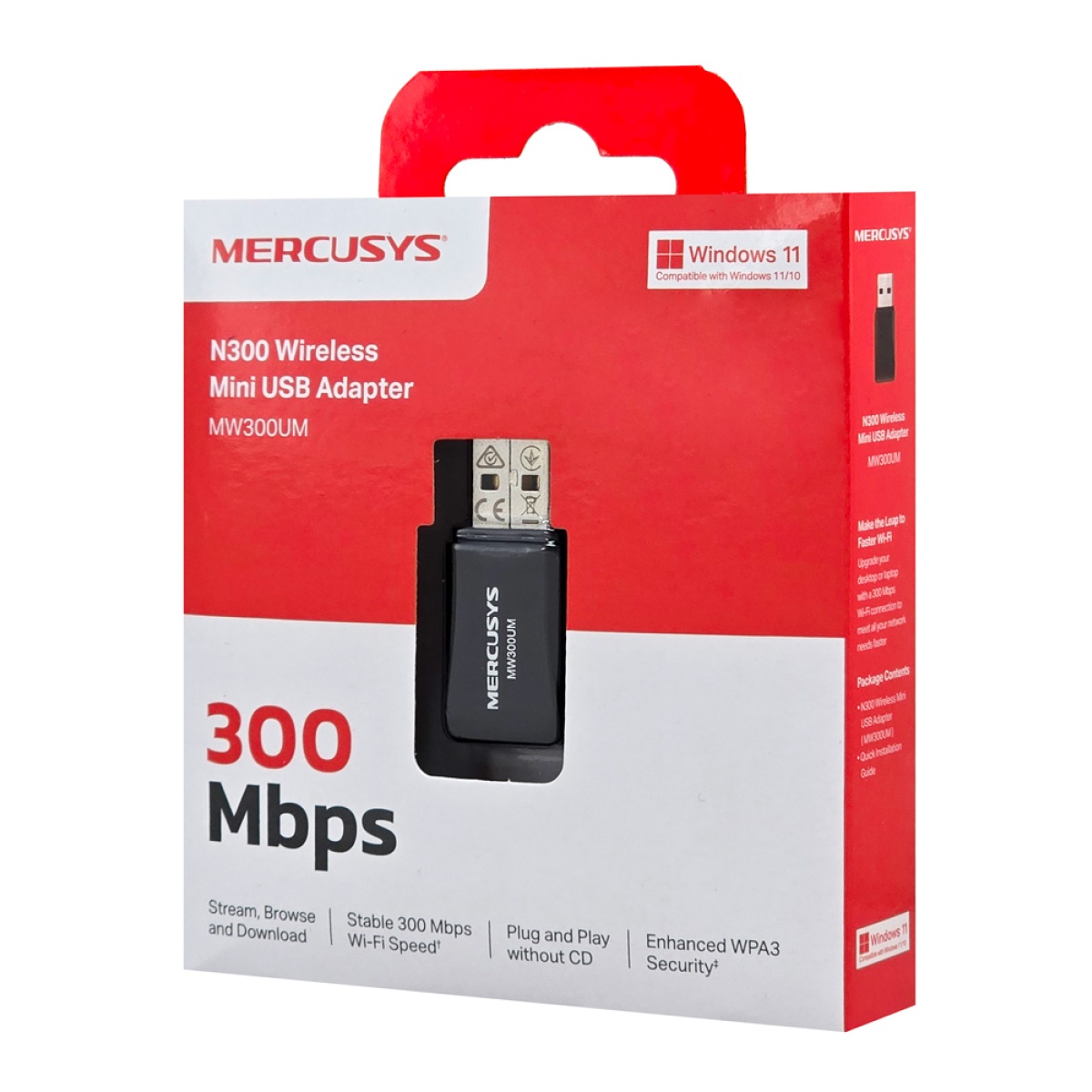 MERCUSYS ασύρματος USB αντάπτορας δικτύου MW300UM, 300Mbps, Ver 4.0 - Image 6