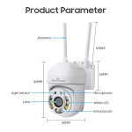 POWERTECH smart κάμερα PT-1144, 2MP, Wi-Fi, PTZ, IP65 - Image 6