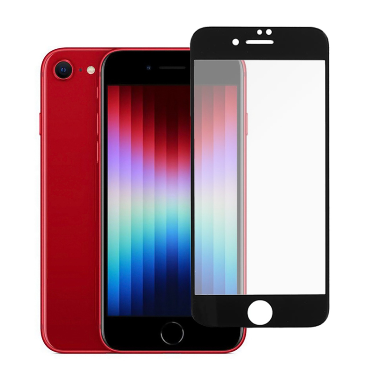 TGC-0584 POWERTECH tempered glass 5D TGC-0584, full glue, iPhone SE 2022, μαύρο - Image 1