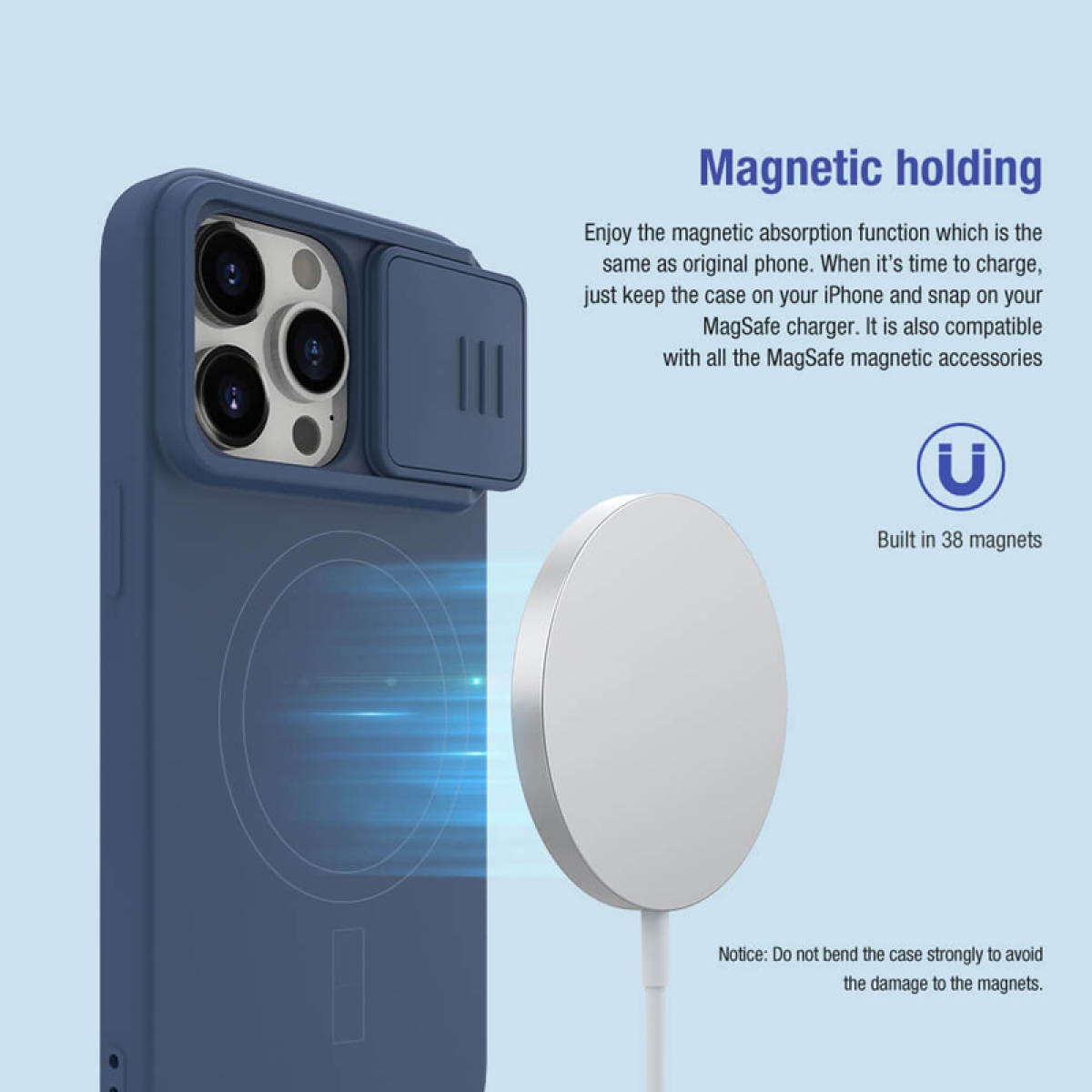 NILLKIN θήκη CamShield Silky Magnetic Silicone, iPhone 15 Pro Max, μαύρη - Image 3