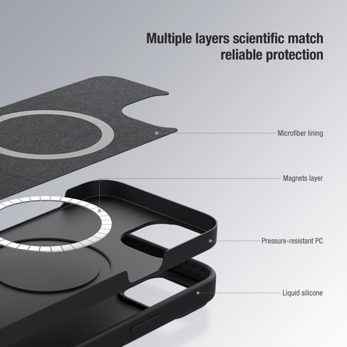 NILLKIN θήκη CamShield Silky Magnetic Silicone, iPhone 15 Pro Max, μαύρη - Image 4
