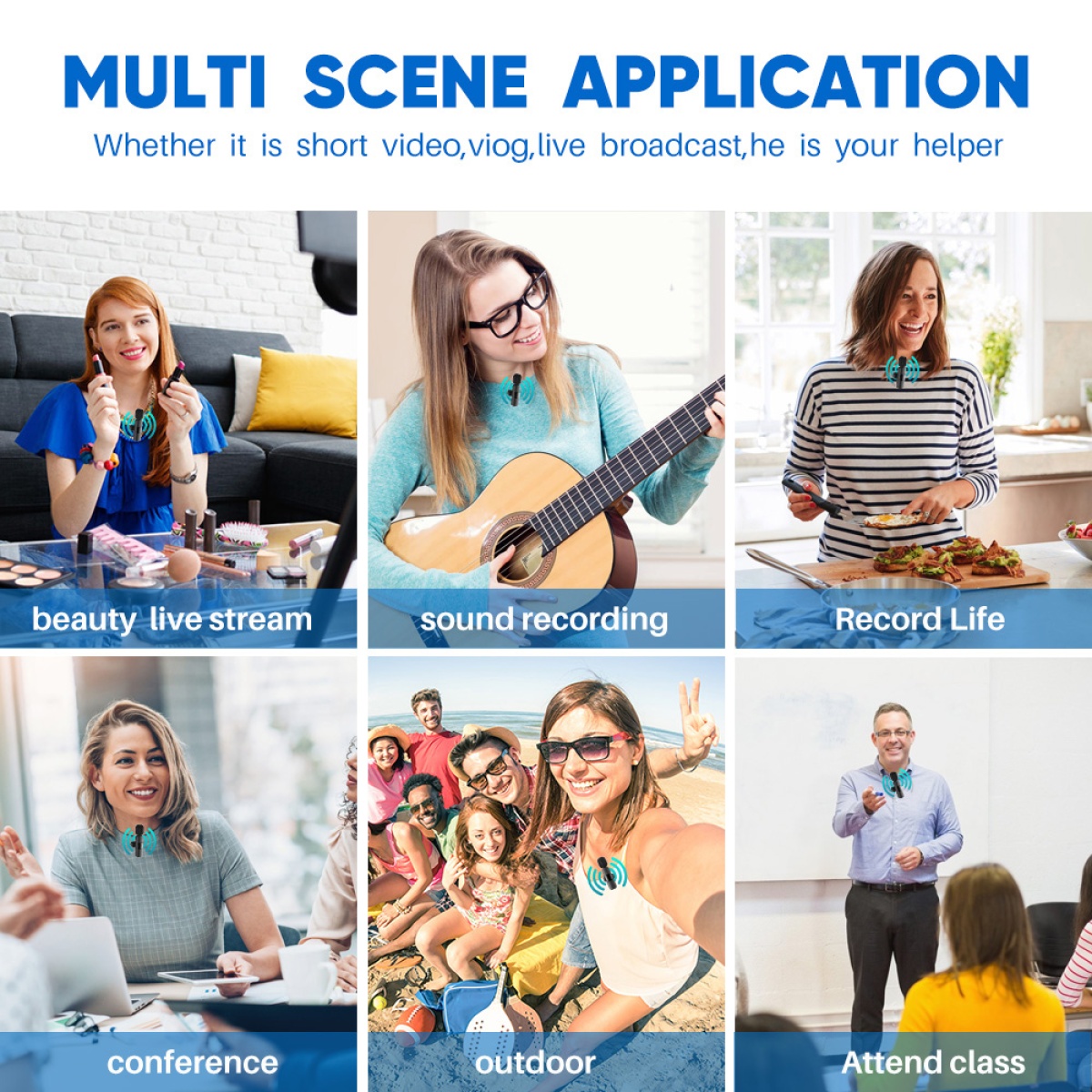 APEXEL ασύρματο μικρόφωνο APL-MIC004, Lightning, 2.4GHz, μαύρο - Image 4