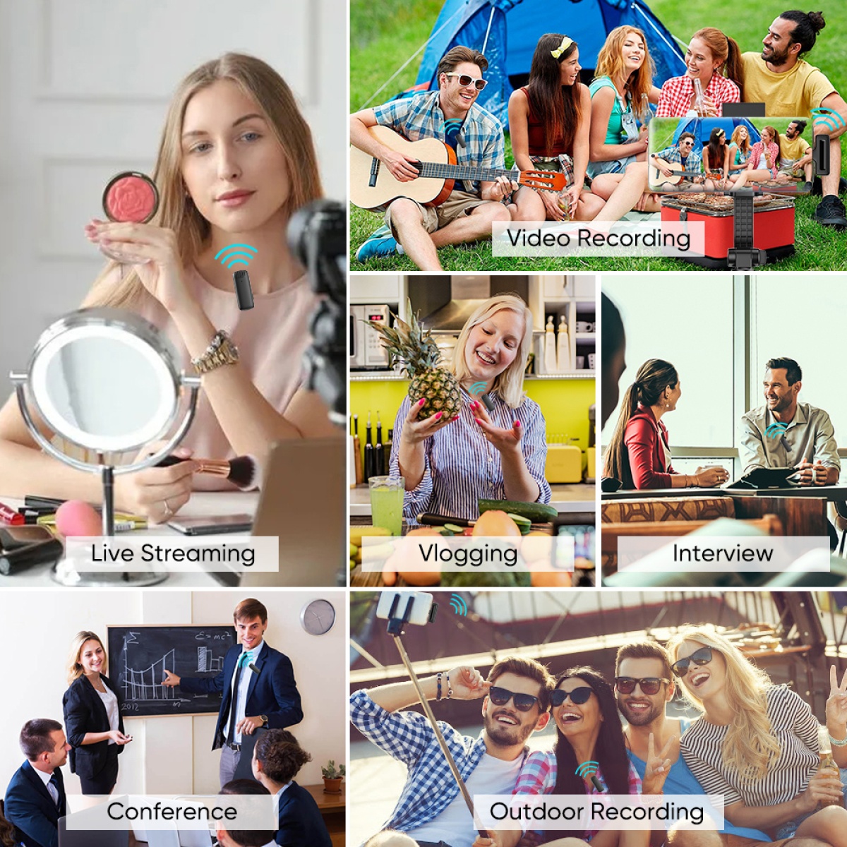 APEXEL ασύρματο μικρόφωνο APL-MIC013 με θήκη φόρτισης, Lightning, 2.4GHz, μαύρο - Image 5