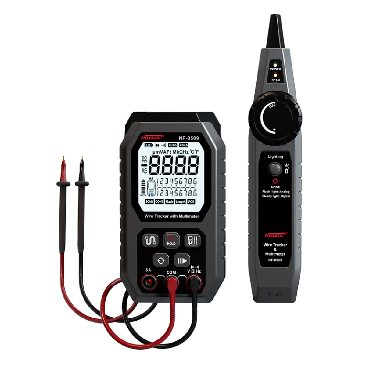 NOYAFA ψηφιακό πολύμετρο & ανιχνευτής καλωδίων NF-8509, NCV - Image 1