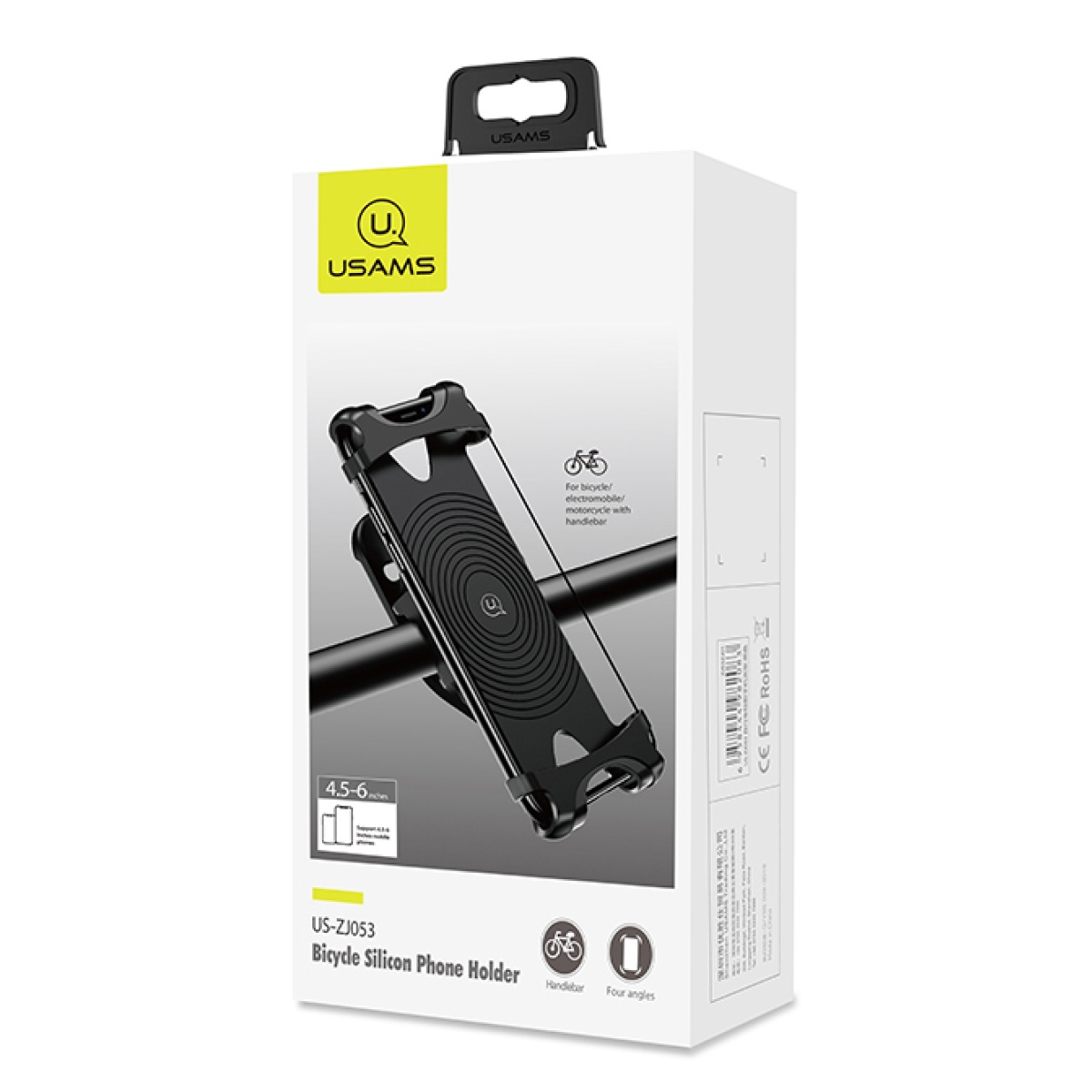 USAMS βάση ποδηλάτου για smartphone US-ZJ053, λαστιχένια, μαύρη - Image 2