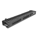 DELOCK cable management 67022 για rack 19"/1U, 3 ανοίγματα, μεταλλικό/πλαστικό, μαύρο - Image 2