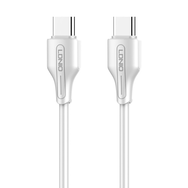 LDNIO καλώδιο USB-C σε USB-C LC121C, 65W PD, 1m, λευκό