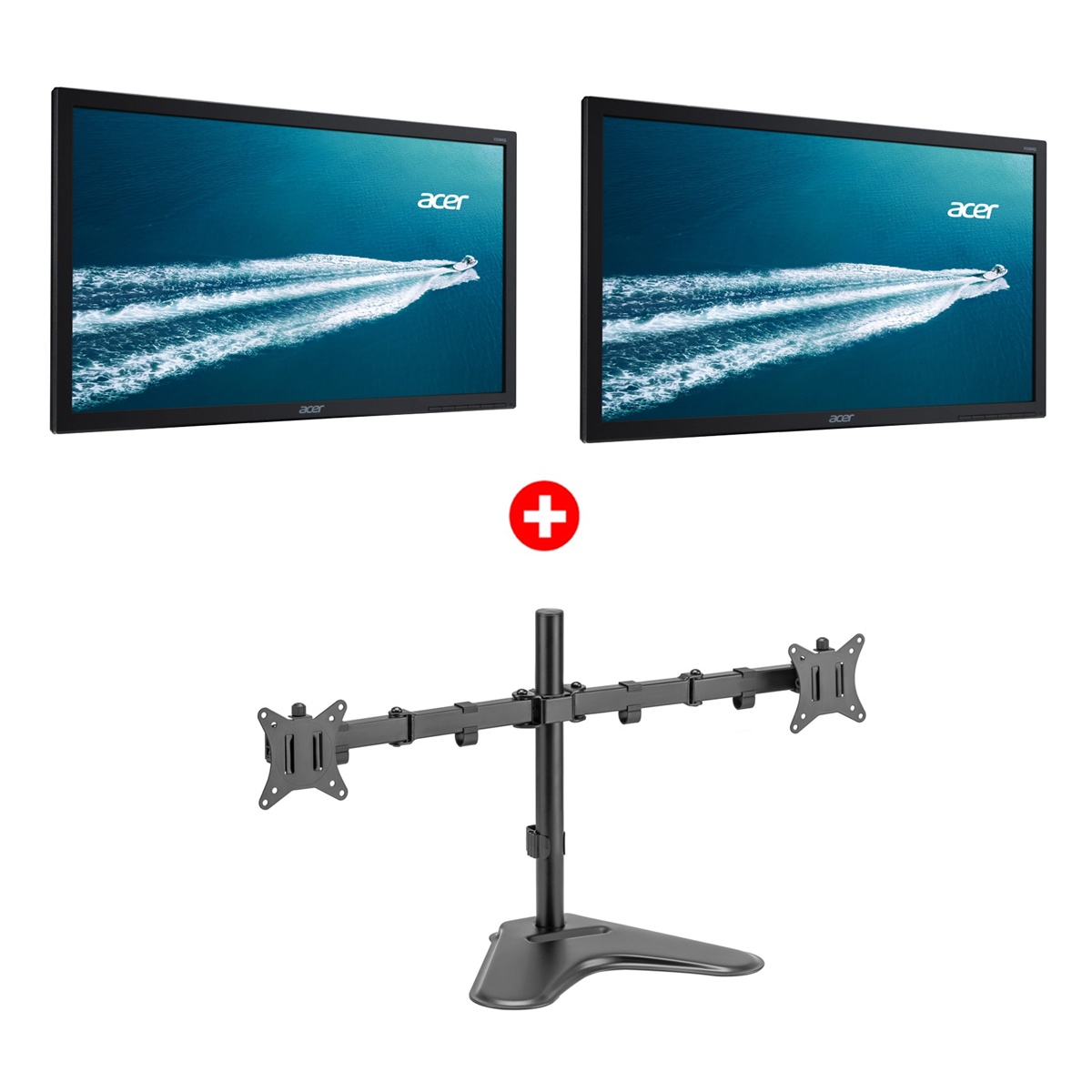 BNDL-0194 ACER 2x used οθόνες V226HQL με βάση, LED, 21.5" Full HD, VGA/DVI, Grade A - Image 1