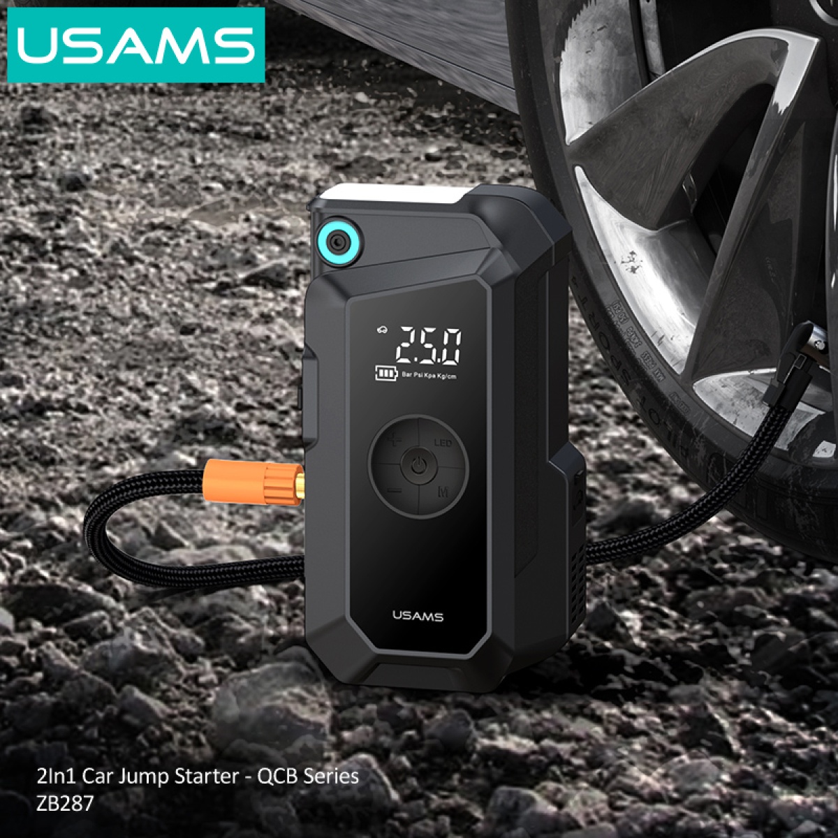 USAMS εκκινητής μπαταρίας & συμπιεστής αέρος ZB287, 12V/1000A, 150PSI, 8000mAh - Image 5