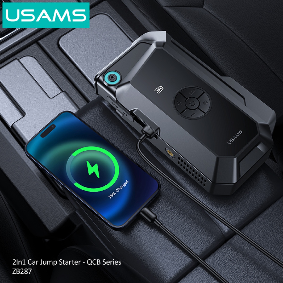 USAMS εκκινητής μπαταρίας & συμπιεστής αέρος ZB287, 12V/1000A, 150PSI, 8000mAh - Image 6